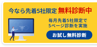 毎月先着5社限定で5ページ無料診断を実施 お試し無料診断